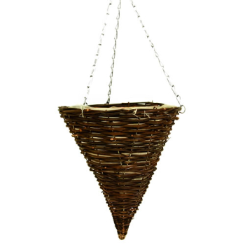 Cone Rattan 12Inch Hanging Basket
