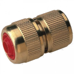 Brass &frac12;" Hose Connector with Shut Off Valve