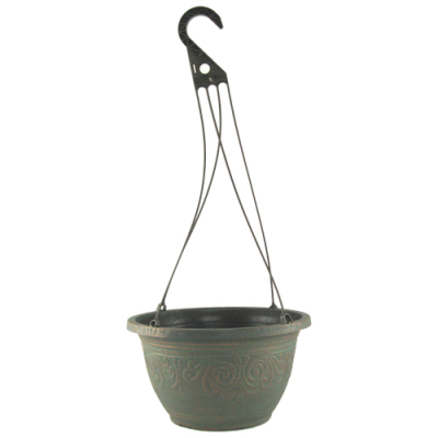 Laurel 12Inch Hanging Basket Patina Copper