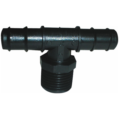 Barbed Tee 16mm x ¾Inch Male x 16mm