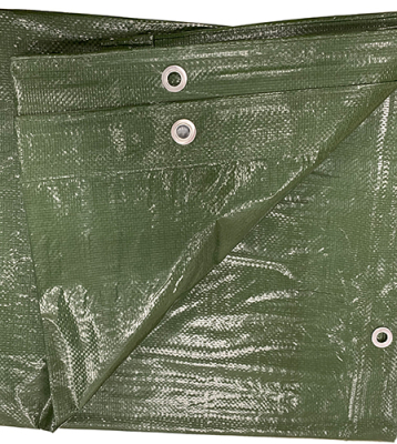Tarpaulin with Eyelets 3.5 x 2.7m Green